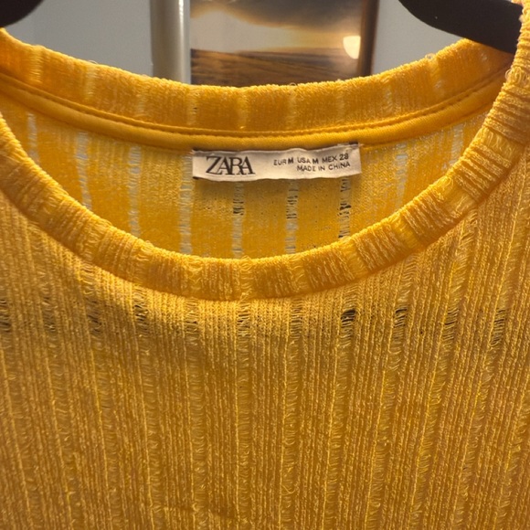 Zara Mustard Ribbed Top - Picture 3 of 5